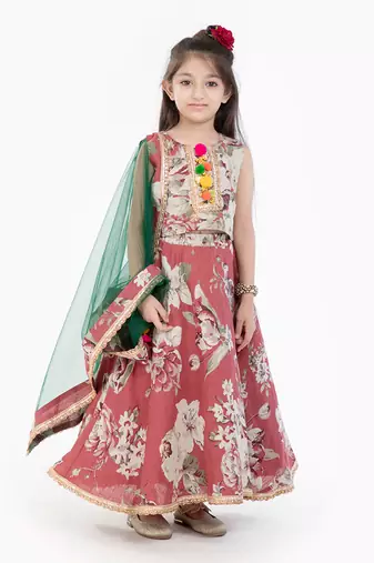100% Pure Linen Lehenga Set With Heavy Embellised Blouse And Contrast Dupatta  