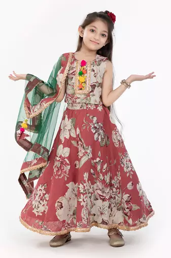 100% Pure Linen Lehenga Set With Heavy Embellised Blouse And Contrast Dupatta  