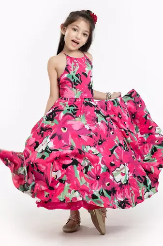 100% Peached Cotton Printed Lehenga Set 