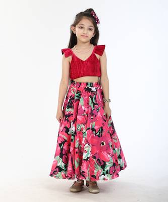 100% peached cotton printed lehenga set 2