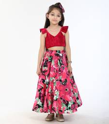 100% peached cotton printed lehenga set