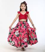 100% peached cotton printed lehenga set