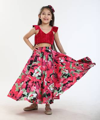 100% peached cotton printed lehenga set 3