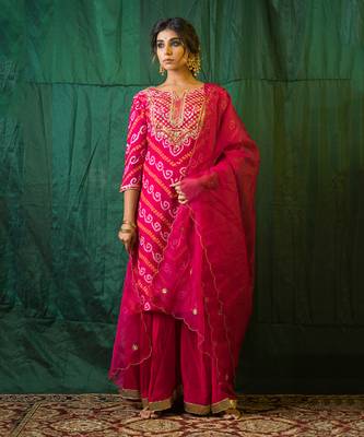 Pink Bandhani Sharara Set 6