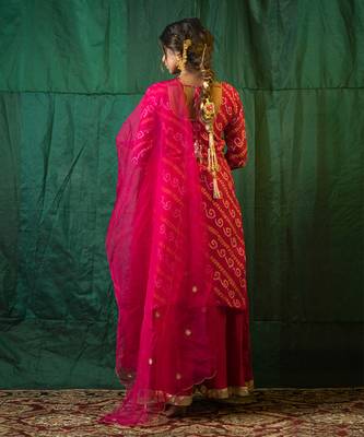 Pink Bandhani Sharara Set 9