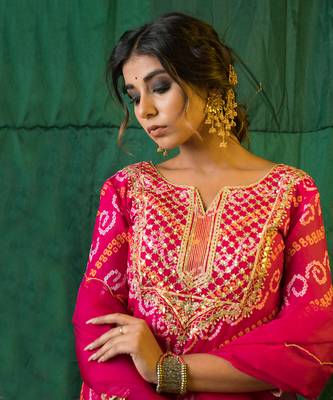 Pink Bandhani Sharara Set 10