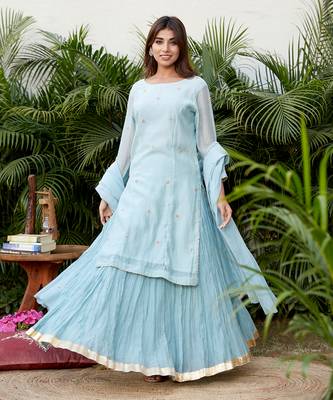 Powder Blue Mulmul Set 2