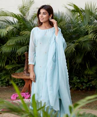 Powder Blue Mulmul Set 3