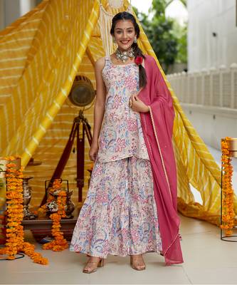 Blush Kurta Sharara Set 1