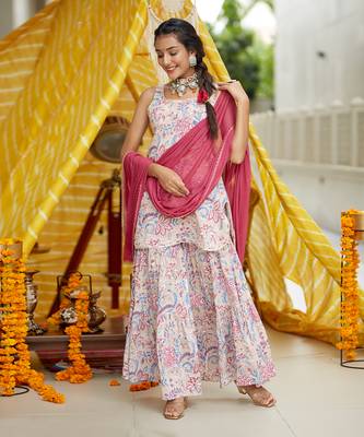 Blush Kurta Sharara Set 3