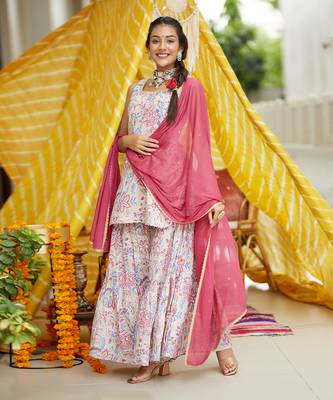 Blush Kurta Sharara Set 4