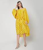  Yellow Short length kaftan style free and comfortable dress