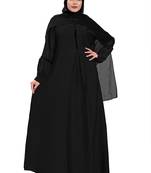 Khadija Fashion, Modesty Elastic Sleeves With Black Pearls Worked On Abaya|Burqa For Girls|Women.