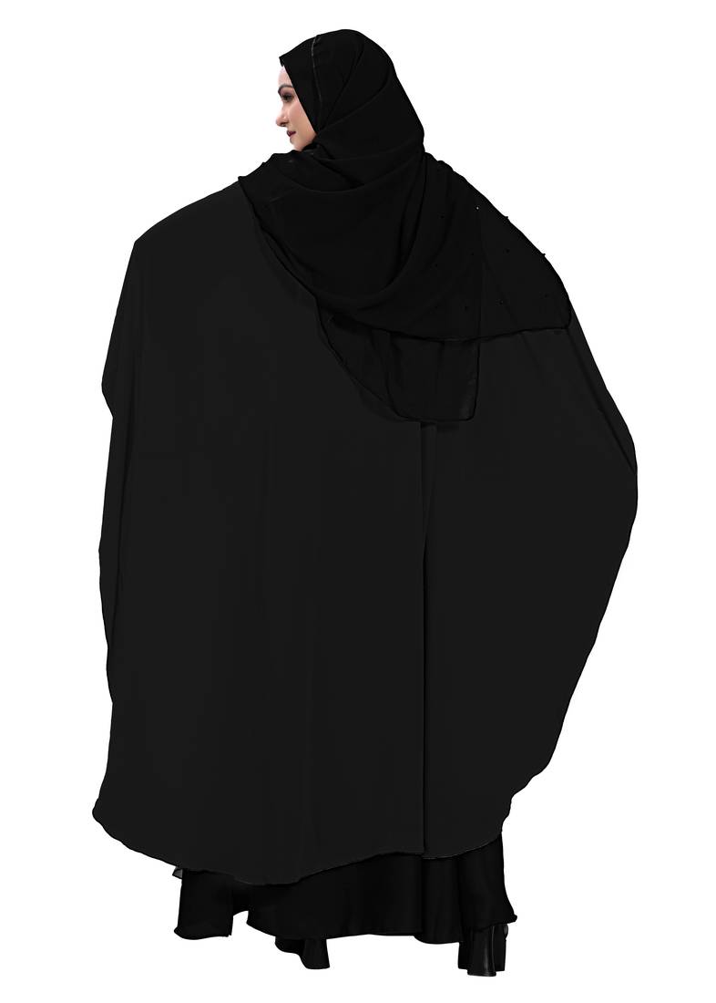 Khadija Fashion, Ravishing And Gorgeous Farasha|Burkha For Women|Girls Handwork On Chest Color-Black