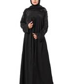 Khadija Fashion, New Arrivals Brush Print Dubai Abaya|Burqa|Burkha For Women|Girls Colour - Black Pack Of 1