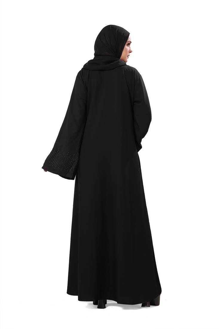 Khadija Fashion, New Arrivals Black Embroidery Sleeves Dubai Abaya|Burqa|Burkha For Women|Girls Colour - Black Pack Of 1