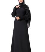 Khadija Fashion, New Arrivals Elastic Plain Dubai Abaya|Burqa|Burkha For Women|Girls Colour - Black Pack Of 1