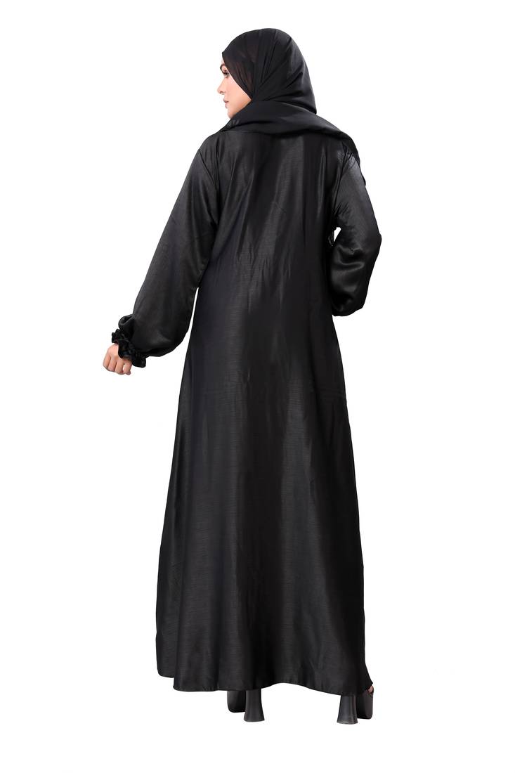 Khadija Fashion, New Arrivals Handmade Front Open Dubai Abaya|Burqa For Women|Girls Colour - Black Pack Of 1