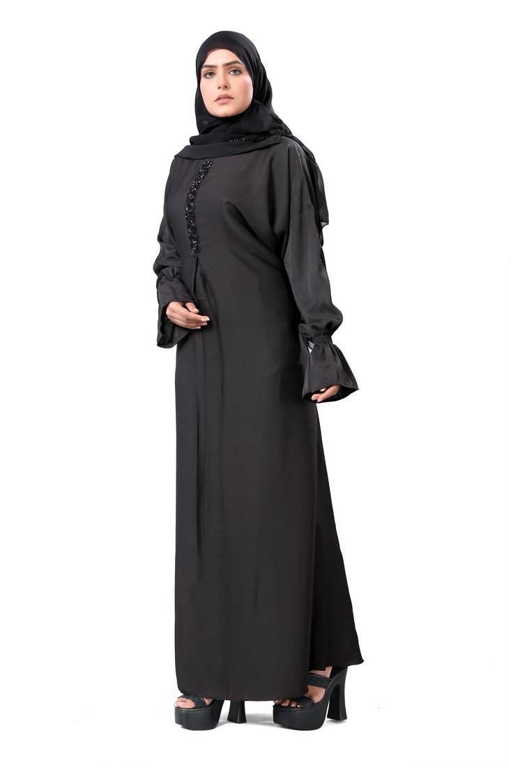 Khadija Fashion, New Arrivals Handmade Simple-Sober Dubai Abaya|Burqa For Women|Girls Colour - Black Pack Of 1