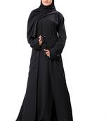 Khadija Fashion, New Arrivals Front Open Cross Design Dubai Abaya|Burqa For Women|Girls Colour - Black Pack Of 1
