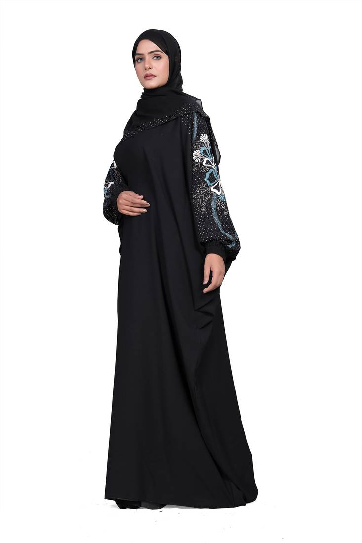 Khadija Fashion, New Arrivals Unique Sleeves Dubai Abaya|Burqa For Women|Girls Colour - Black Pack Of 1