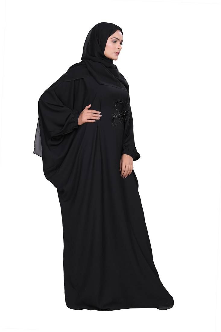 Khadija Fashion, New Arrivals Handmade Traditional Dubai Abaya|Burqa For Women|Girls Colour - Black Pack Of 1