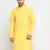 Men Cotton Yellow Solid Kurta Only