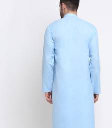 Men Cotton Sky  Solid Kurta Only