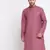 Men Cotton Coral  Solid Kurta Only