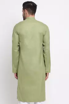 KRAFT INDIA Men Cotton Pista  Solid Kurta Only