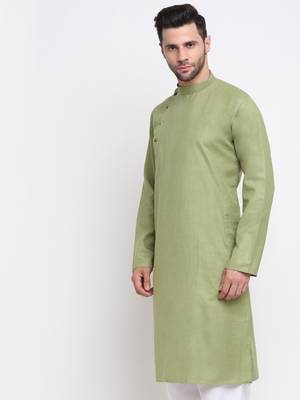 KRAFT INDIA Men Cotton Pista  Solid Kurta Only 1