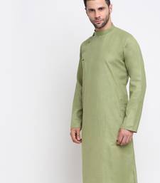 KRAFT INDIA Men Cotton Pista  Solid Kurta Only