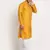 Yellow straight knee length Woven kurta