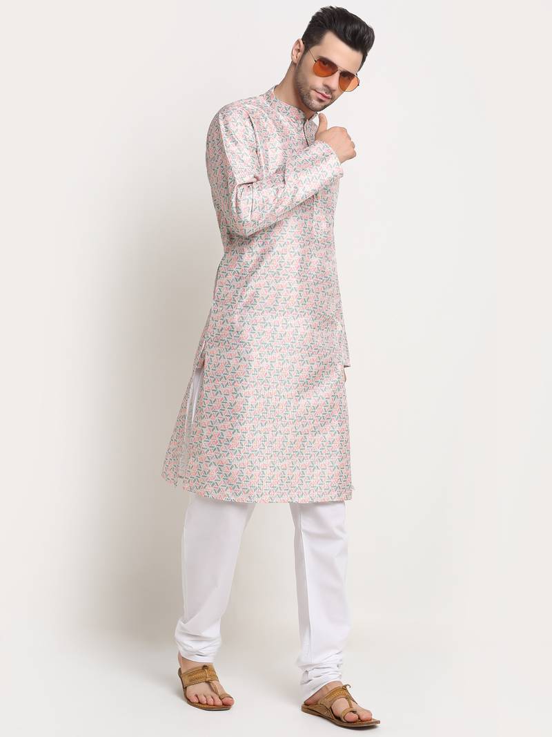 Grey Silk Blend Traditional Kurta For men