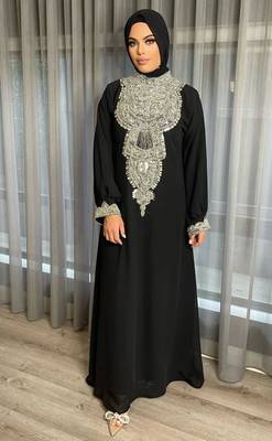 Sale New Royal Dubai Beaded Kaftan Abaya Party Fancy African Clothing Crystal Fancy Work New Collection Dress 1