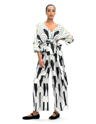 JSDC lounge Wear Belt Style Top and Plazzo Co-Ord Set  1