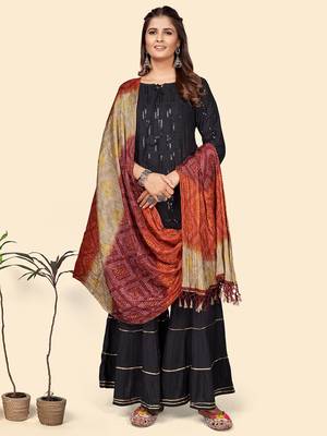 Vbuyz Women'S Art Silk Multicolor Bandhani Print Dupatta 2