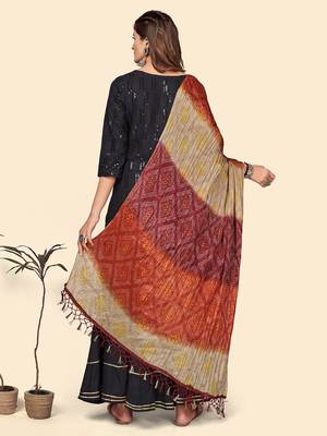 Vbuyz Women'S Art Silk Multicolor Bandhani Print Dupatta 3