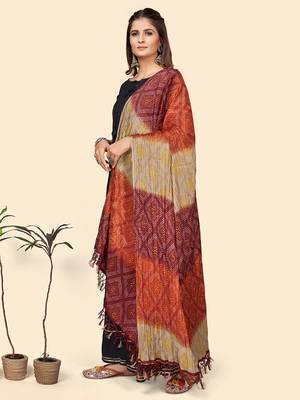 Vbuyz Women'S Art Silk Multicolor Bandhani Print Dupatta 4