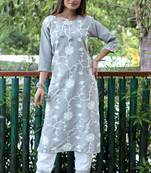 Style Samsara Cotton Blend Embrodery Kurta and Pant set