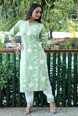 Style Samsara Cotton Blend Embrodery Kurta and Pant set 3