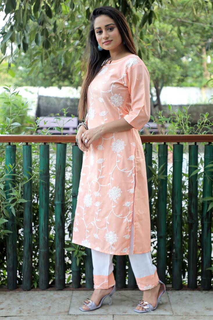 Style Samsara Cotton Blend Embrodery Kurta and Pant set
