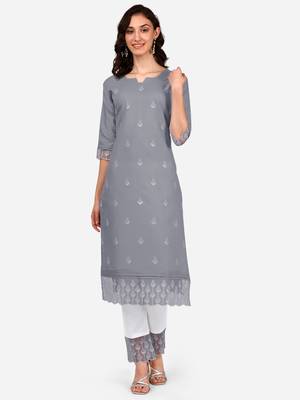 Style Samsara Cotton Blend embroidered Kurta Pant set 1