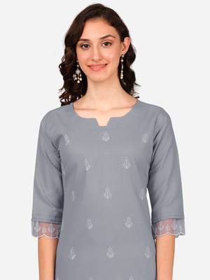 Style Samsara Cotton Blend embroidered Kurta Pant set 3