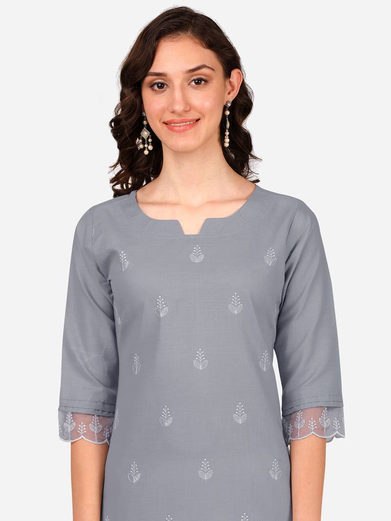 Style Samsara Cotton Blend embroidered Kurta Pant set