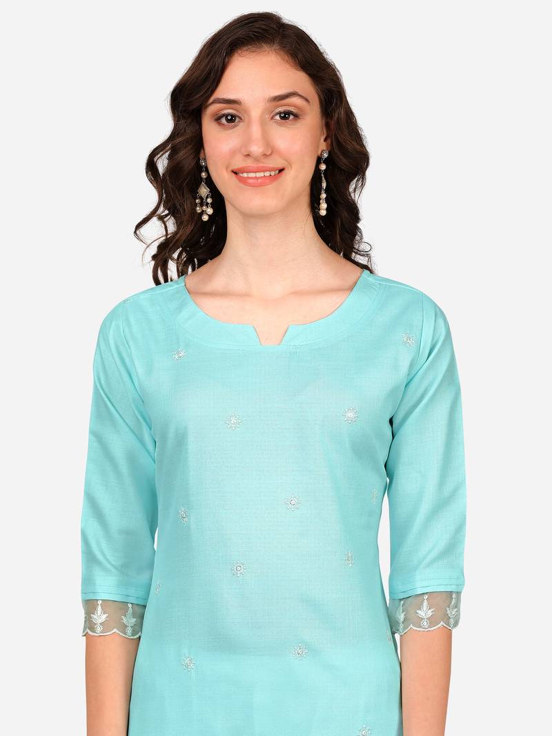 Style Samsara Cotton Blend embroidered Kurta Pant set