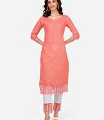 Style Samsara Cotton Blend embroidered Kurta Pant set