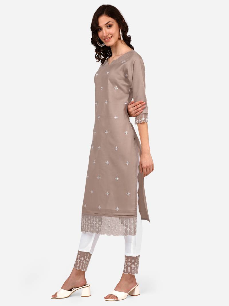 Style Samsara Cotton Blend embroidered Kurta Pant set