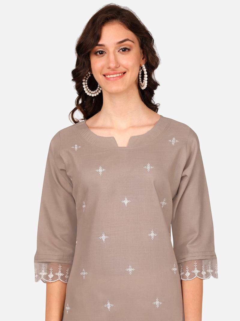 Style Samsara Cotton Blend embroidered Kurta Pant set