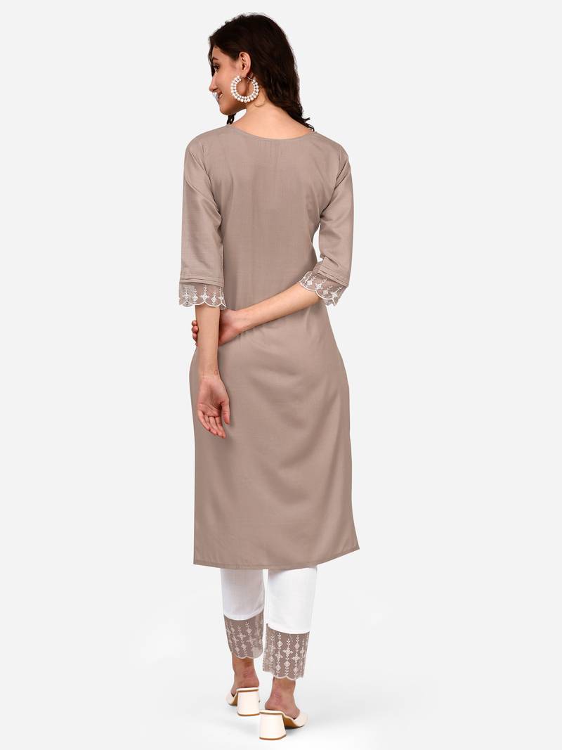 Style Samsara Cotton Blend embroidered Kurta Pant set